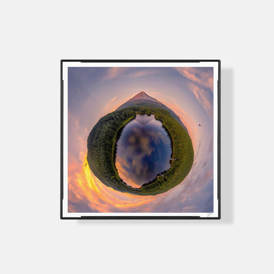 Lil' Planets Trillium Lake (2023) - Magnetic Mini Framed Signed Print