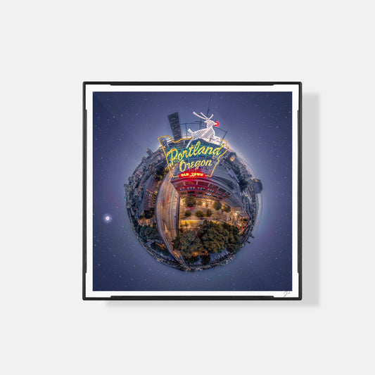 Lil' Planets Welcome to Portland (2022) - Magnetic Mini Framed Signed Print