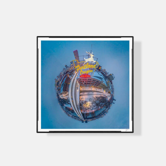 Lil' Planets Welcome to Portland (2025) - Magnetic Mini Framed Signed Print