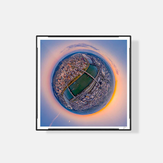Lil' Planets Willamette River Sunrise (2024) - Magnetic Mini Framed Signed Print